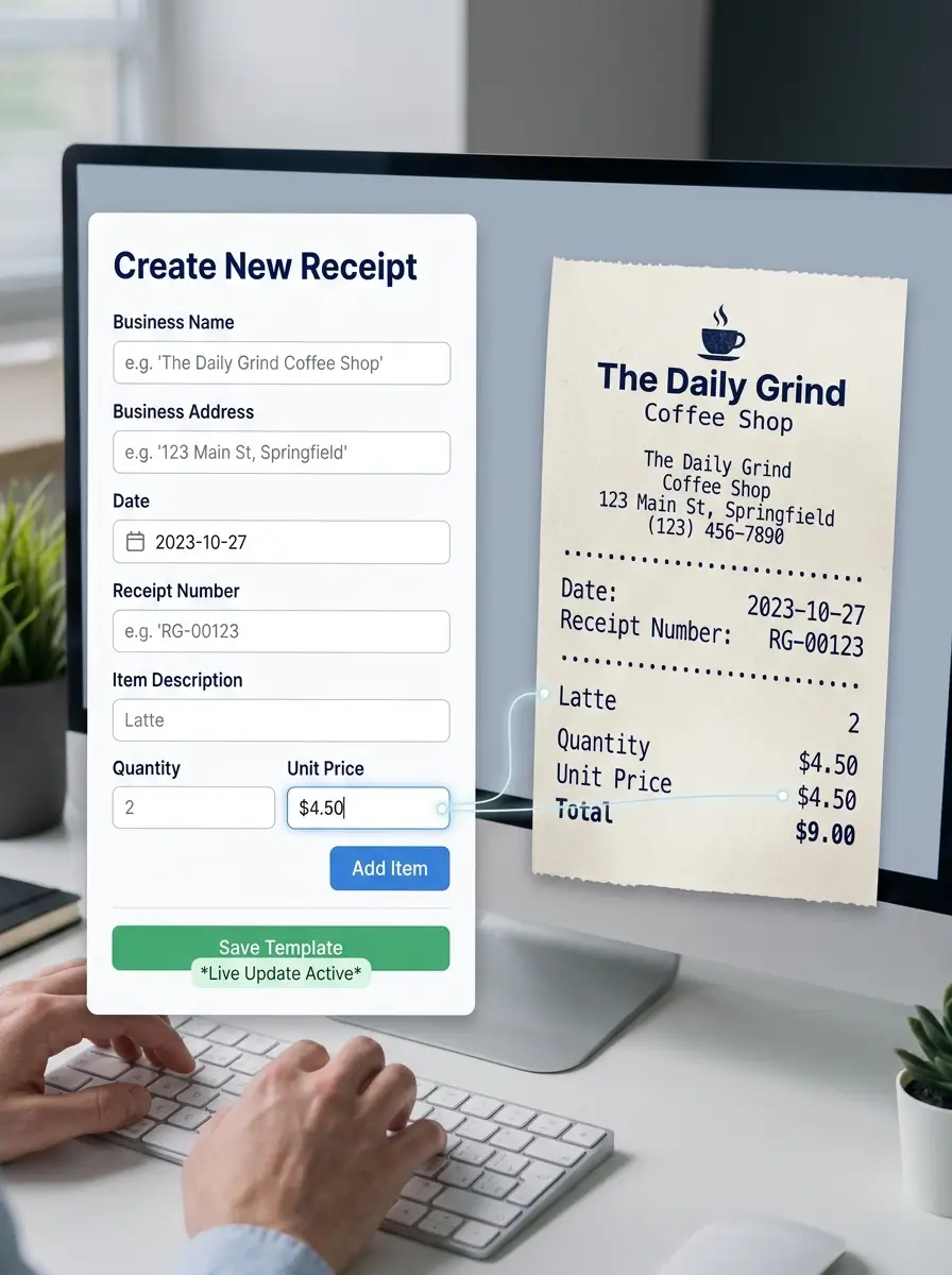 Professional receipt templates