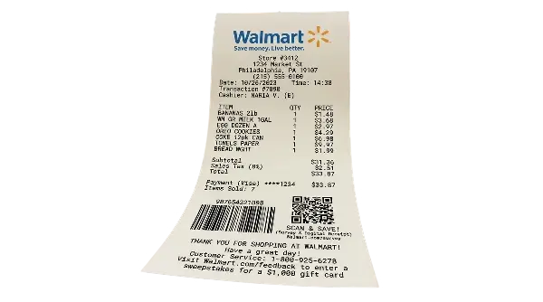 Walmart Receipt generator