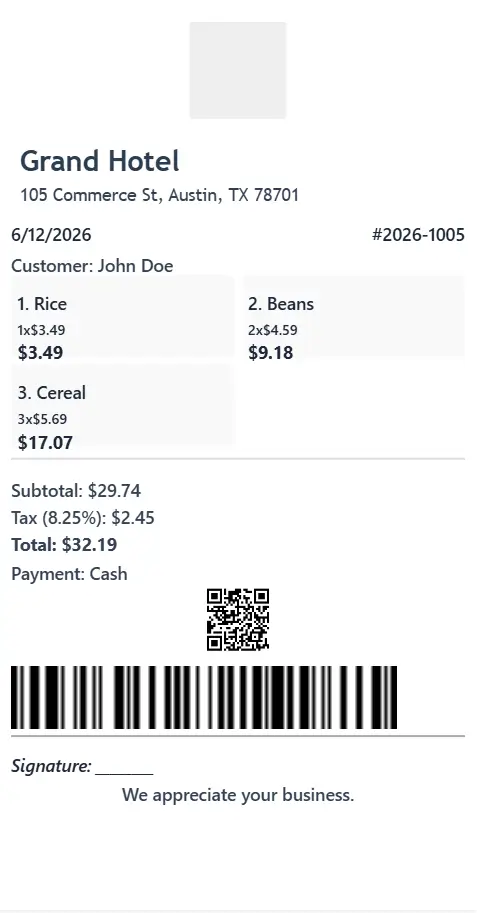 Sample receipt 6