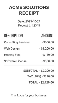 receipt