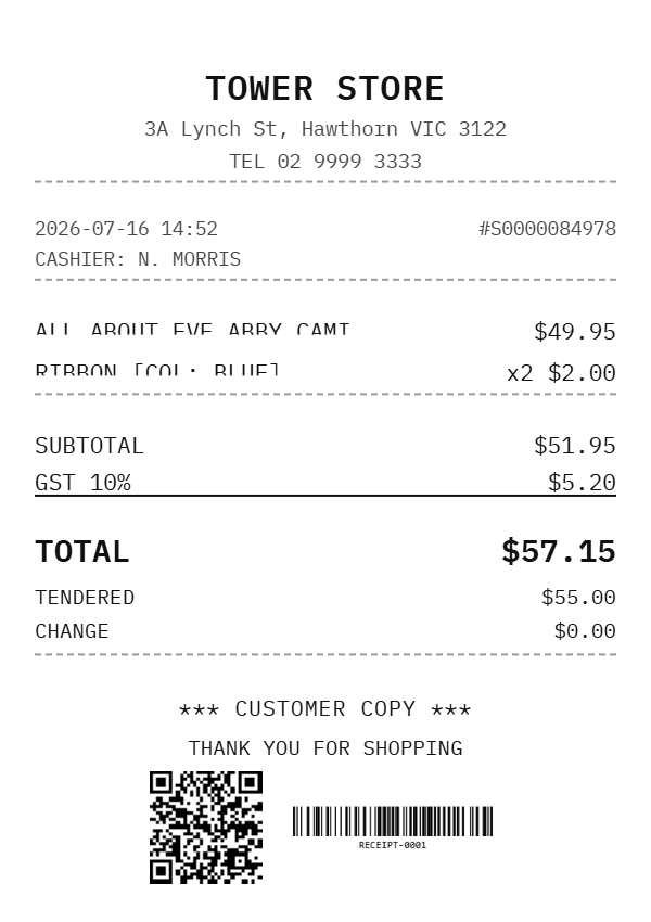 Receipt Types