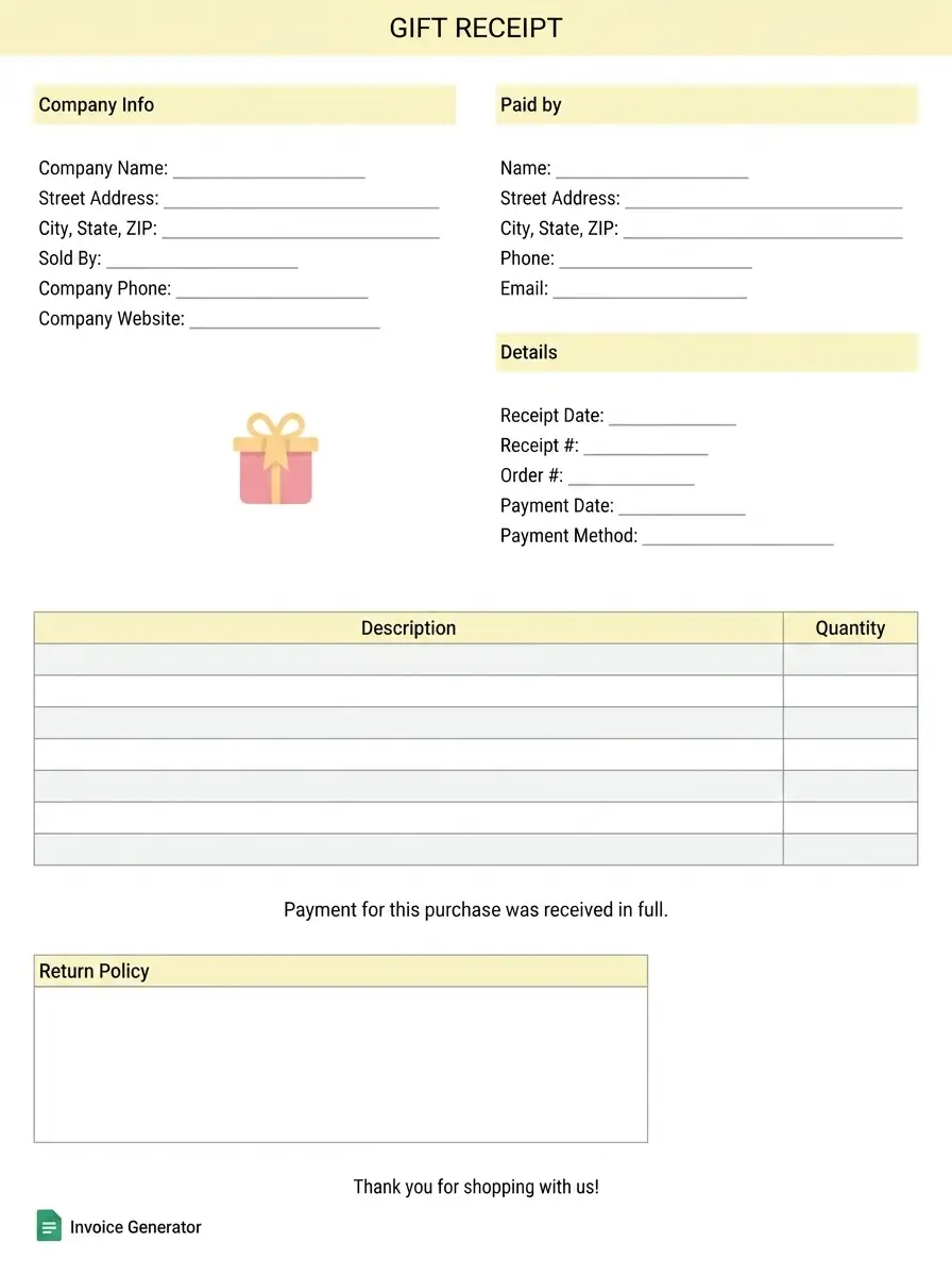 gift receipt